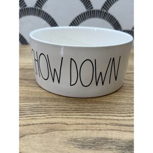 Rae Dunn Dog "Chow Down" Ceramic Pet Bowl Large Artisan Collection By Magenta 6"